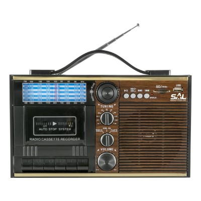 Radio portabil retro, cu casete, MP3-BT, 11 benzi - RRT 11B